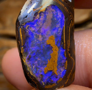 22.1cts - Yowah Nut Crystal Centre Deep Purple Opal Rub