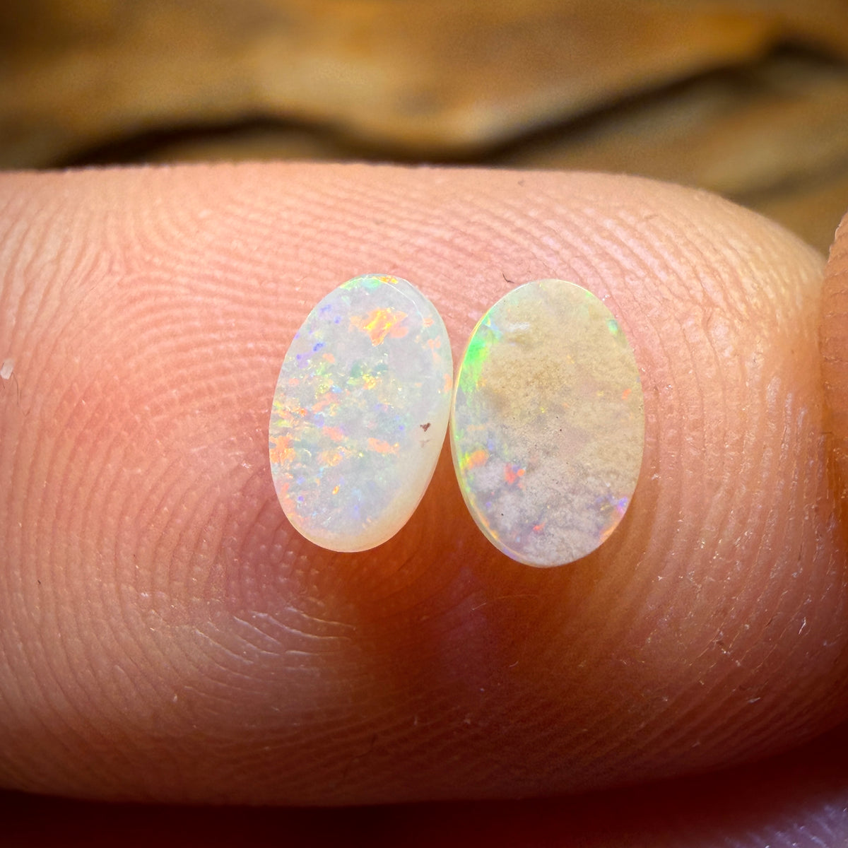 0.45cts - South Australian White Opal Pair