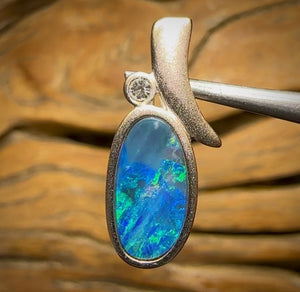 St Silver - Queensland Boulder Opal Doublet Pendant - Opal Whisperers