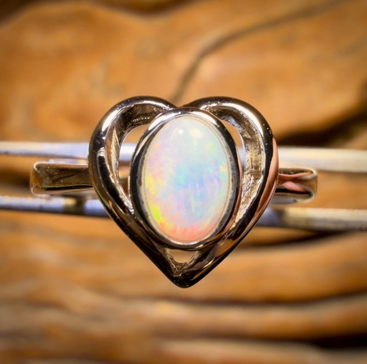 Sterling Silver - South Australian Crystal Opal Ring