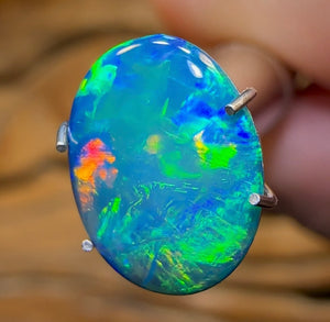 1.9cts - Lightning Ridge Black Opal Doublet. Old School - Opal Whisperers