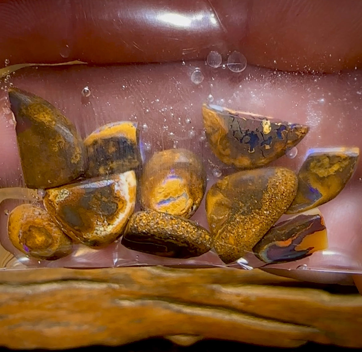 38.6cts - 10x Yowah Nut Opal Rubs. Crystal Centres - Opal Whisperers