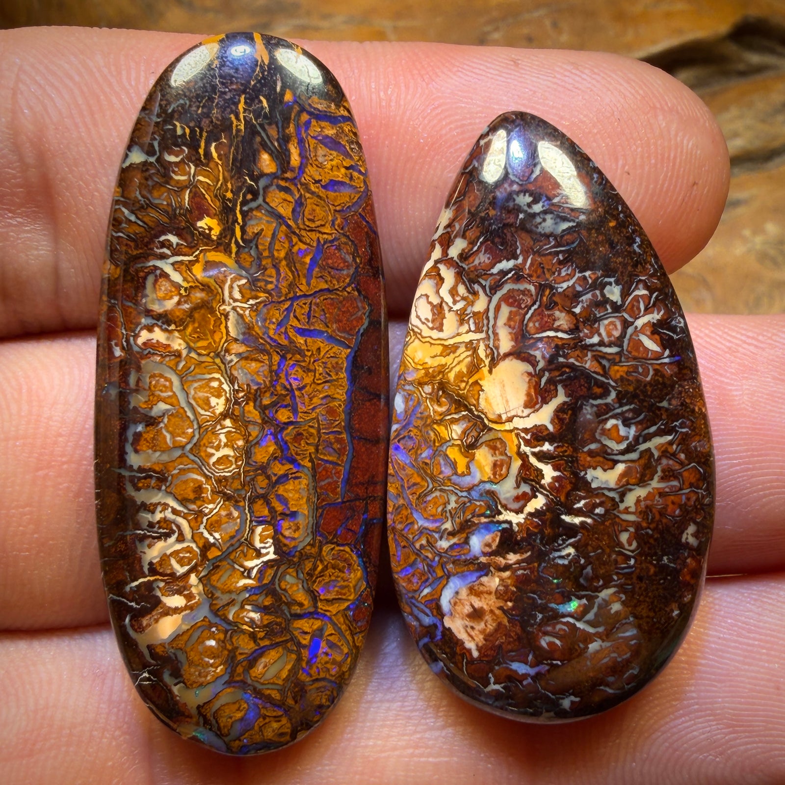 72.3cts - Tribal Queensland Boulder Opal Pair