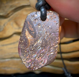 28 x 17mm - Drilled Australian Boulder Opal Necklace. Tribal