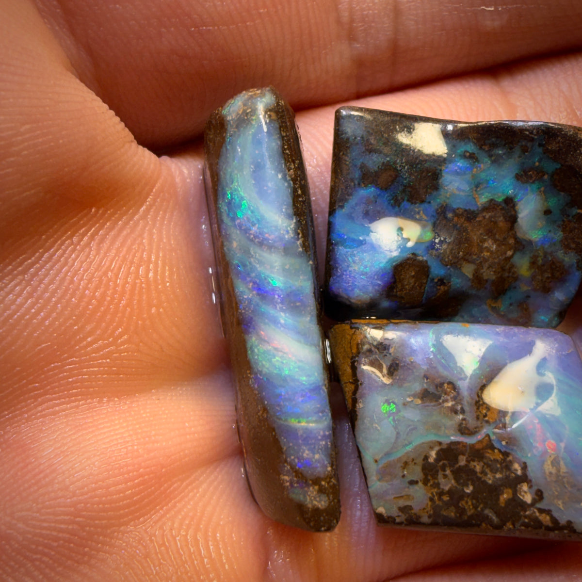 84.7cts - 5x Australian Boulder Seam Opal Rubs Parcel