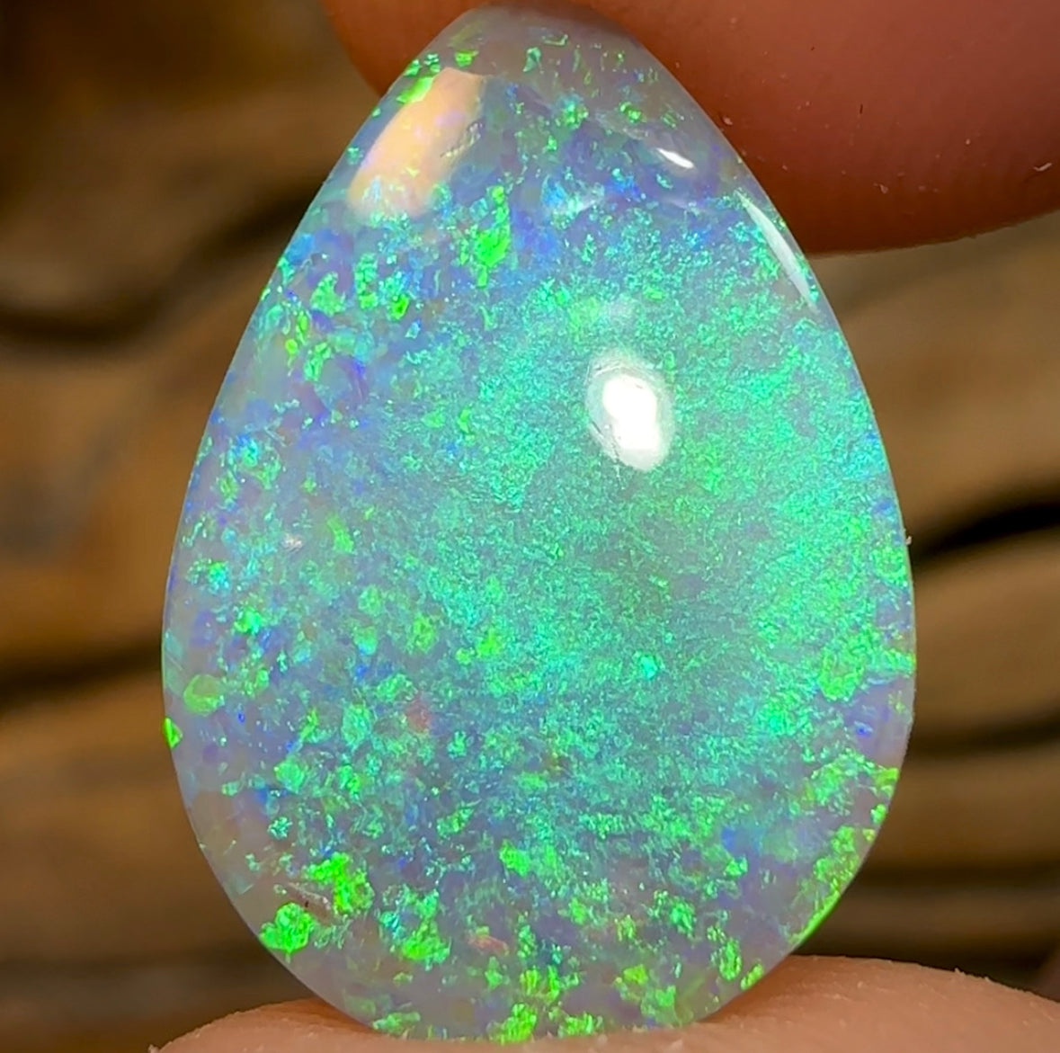 4.8cts - Double Sided Rare Mintabie Black Crystal Opal - Opal Whisperers