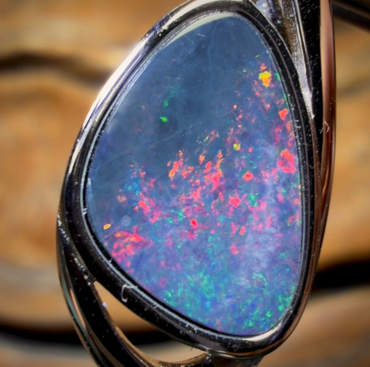 Sterling Silver - Queensland Boulder Opal Doublet Pendant