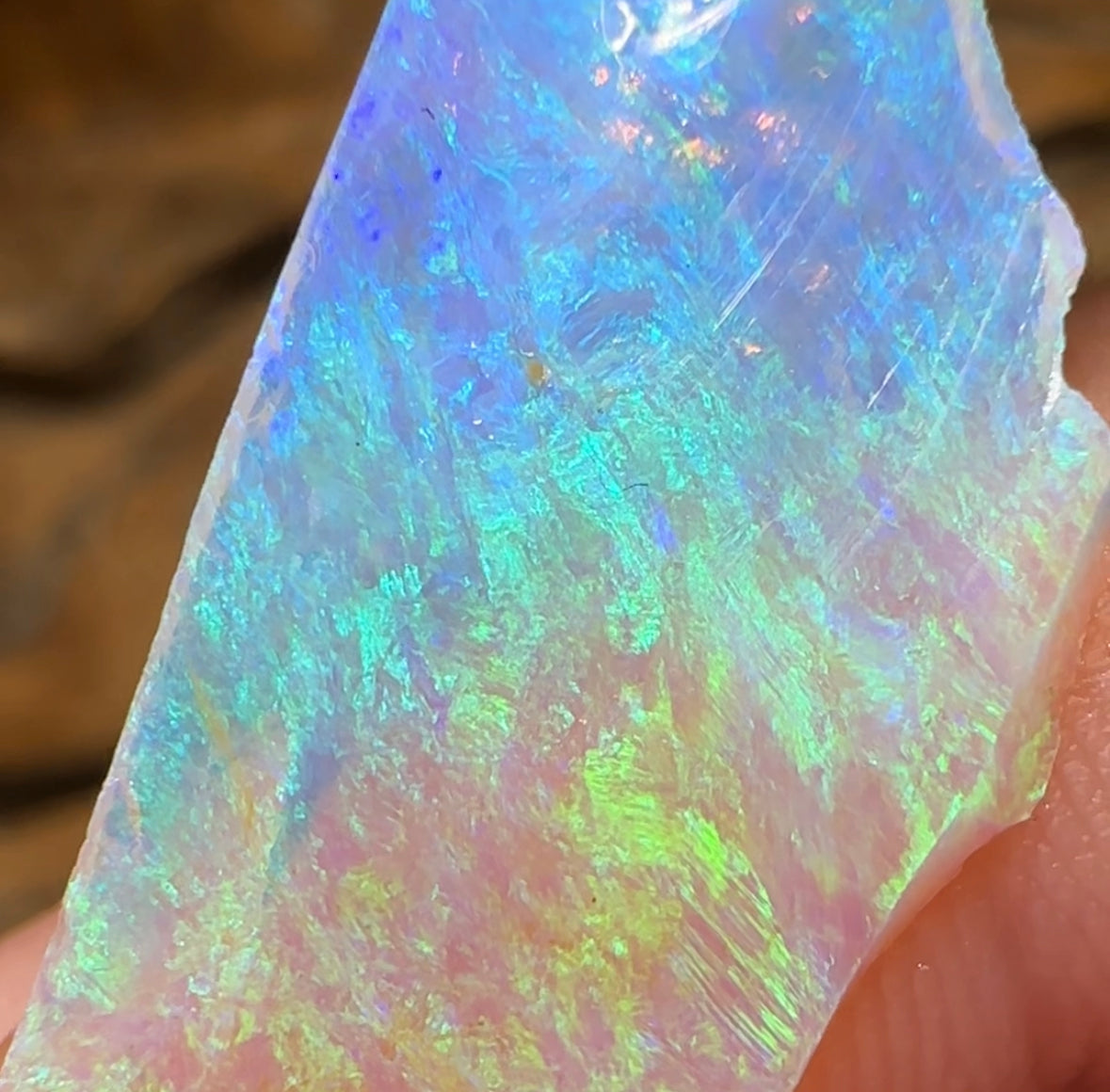 (Template) 6.8cts - Pure Yowah Crystal Opal Rough Piece. Highly Prized Material - Opal Whisperers