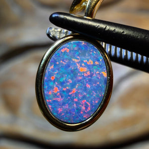 Opalfest Wildcard! Sterling Silver Gold Plated - Queensland Boulder Opal Doublet Pendant