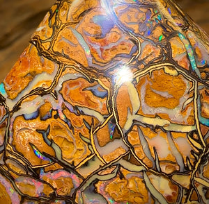 258.9cts - Large Top Tribal Queensland Boulder Art of Opal Style Polished Specimen