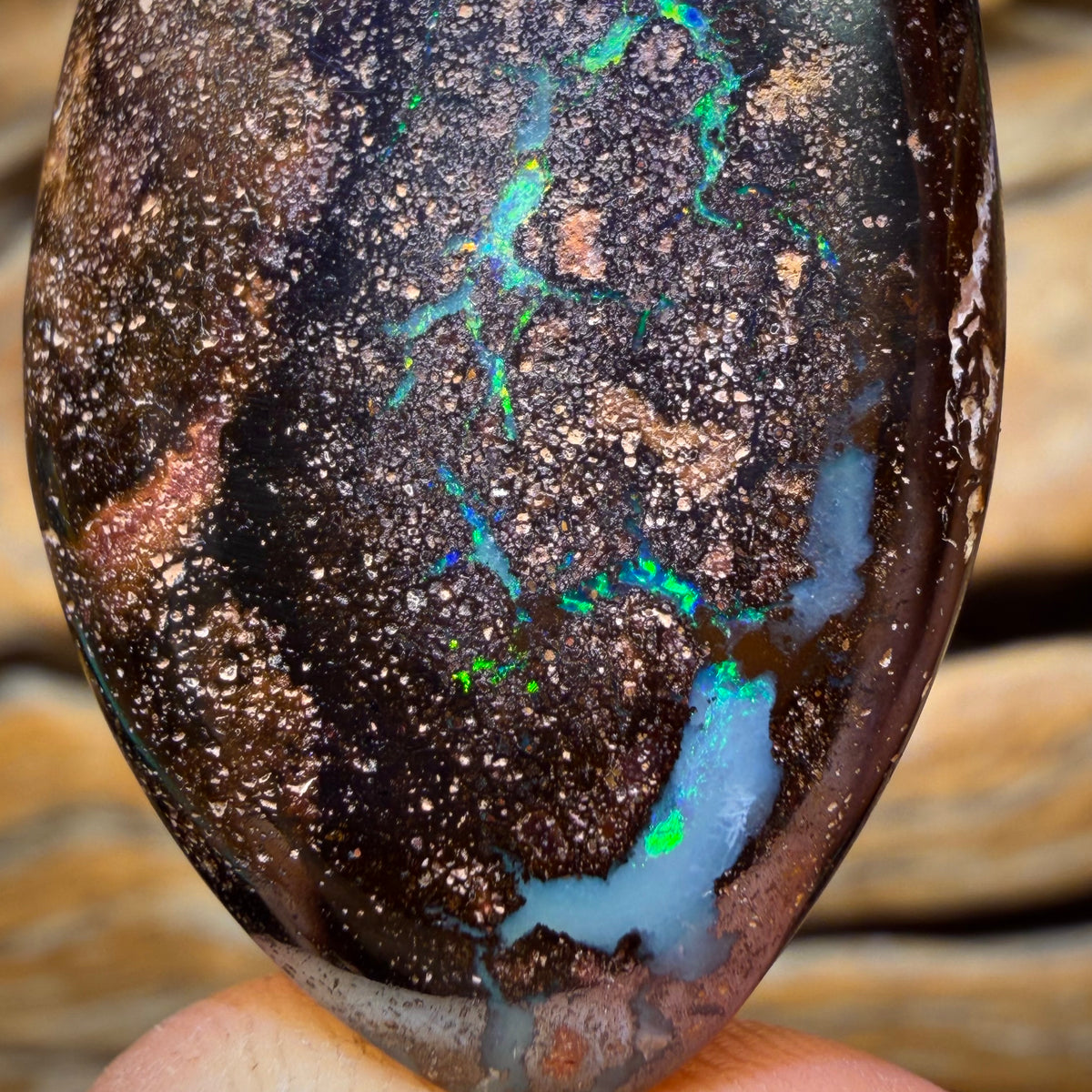 38 x 23mm - Drilled Tribal Queensland Boulder Opal