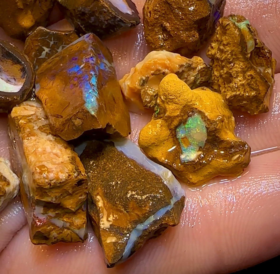 152.1cts - 15x Yowah Nut Rough Opal Parcel. Australian Boulder Opal BARGAIN