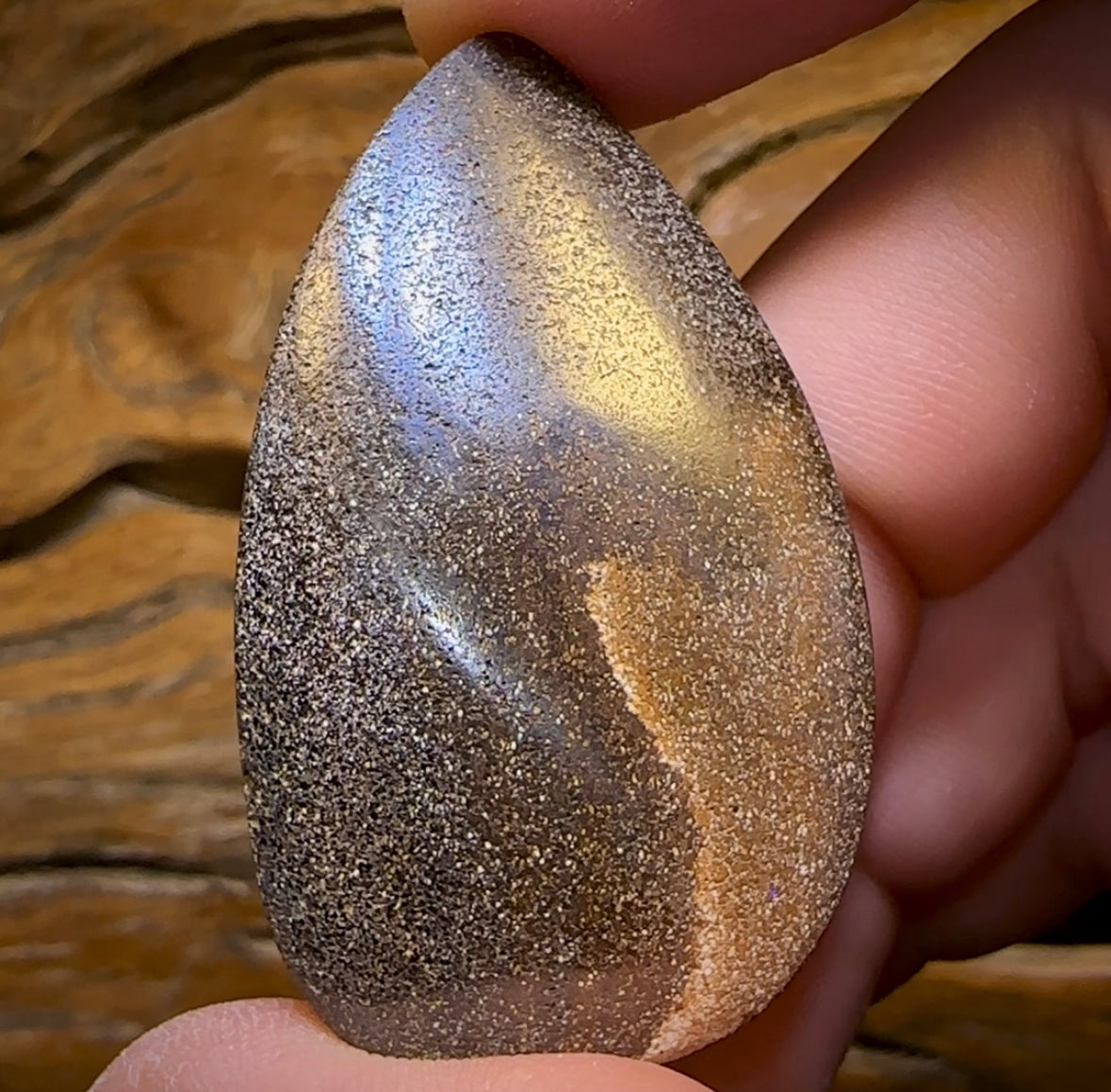 136.6cts - “Blue Leopard”Large Australian Boulder Seam Opal from Opalton