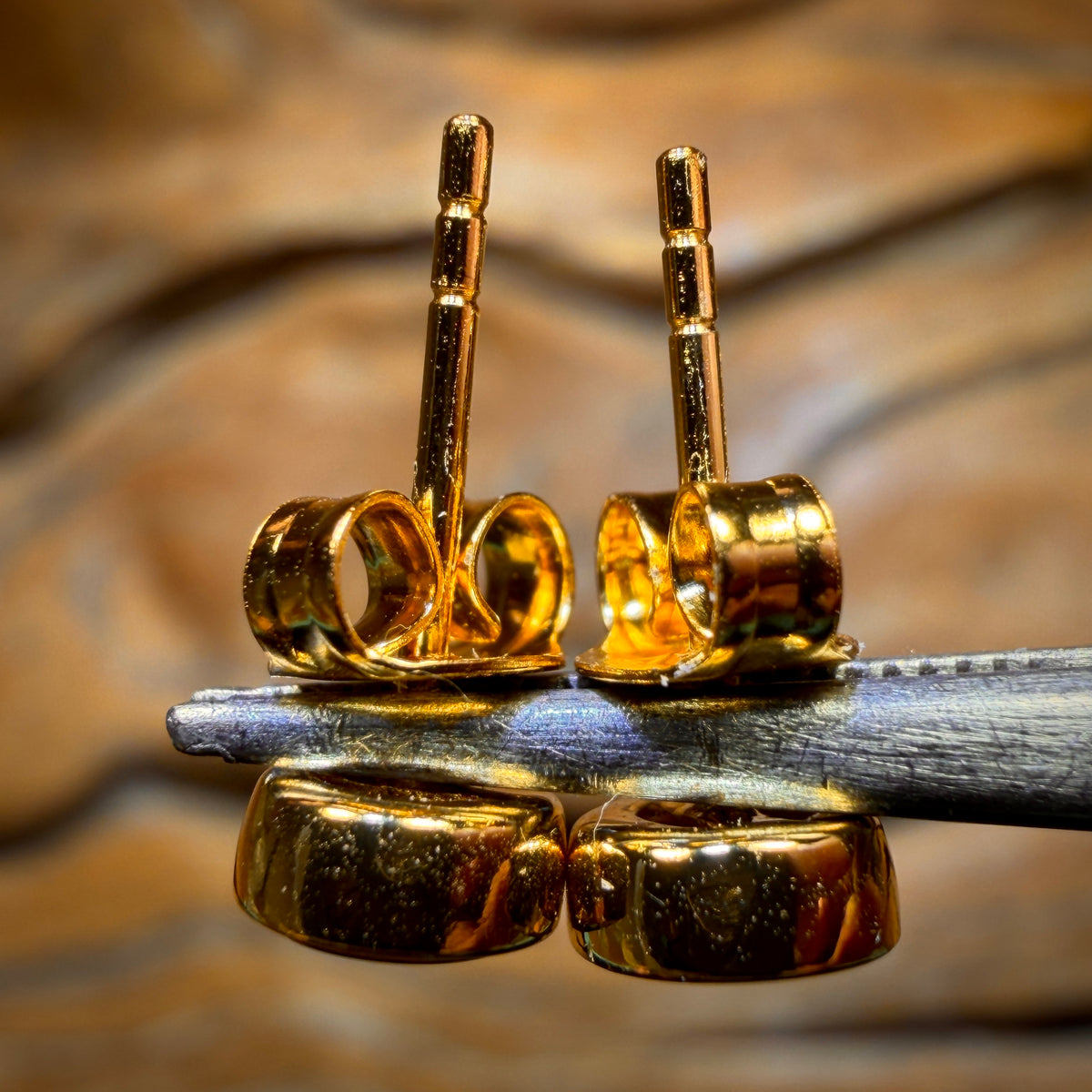Sterling Silver Gold Plated - Australian Boulder Opal Doublet Stud Earrings