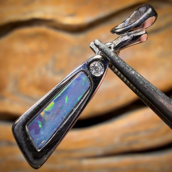 🔨 AUCTION 🔨 No Reserve Sterling Silver - Queensland Boulder Opal Doublet Pendant