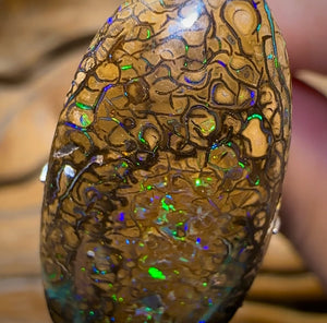 25.7cts - Electric Tan Tribal Australian Boulder Opal. Yowah Tribal - Opal Whisperers