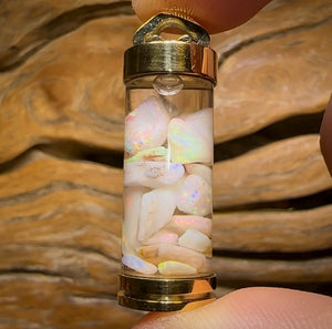 6cts - Top South Australian Opal. Xali’s Time Capsule Pendant