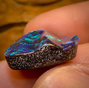 19.3cts - “Celebrity Stone” TOP GEM TOP UNDULATED CUT Yowah Seam Opal. Featured on “Outback Opal Hunters”!