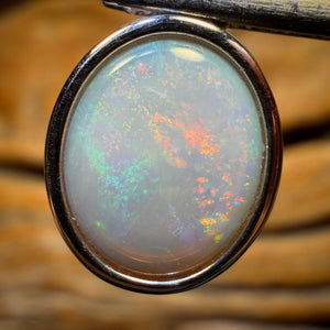 Sterling Silver - Large Solid South Australian Crystal Opal Pendant