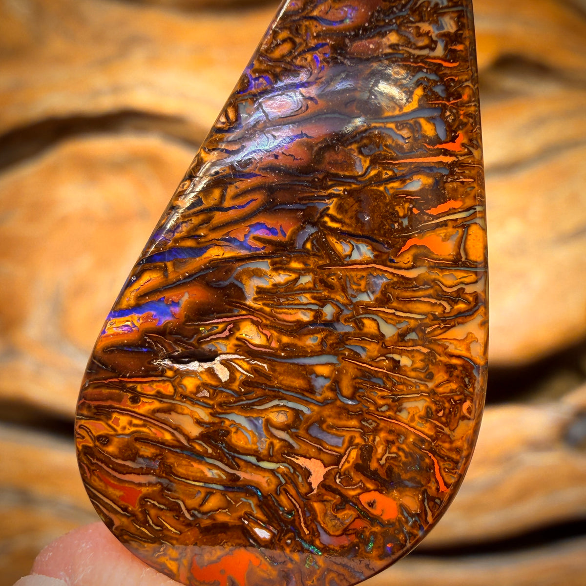 Bargain Card! 50.5cts - Cool Tribal Yowah Nut Opal. Double Sided and Thick