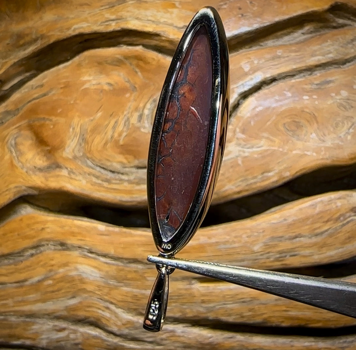 Sterling Silver - “Electric Black” Tribal Boulder Opal UNISEX Pendant