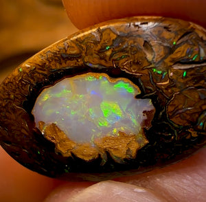 13.6cts - RARE Yowah Nut Crystal Centre Opal Rub Featured on “Outback Opal Hunters”!