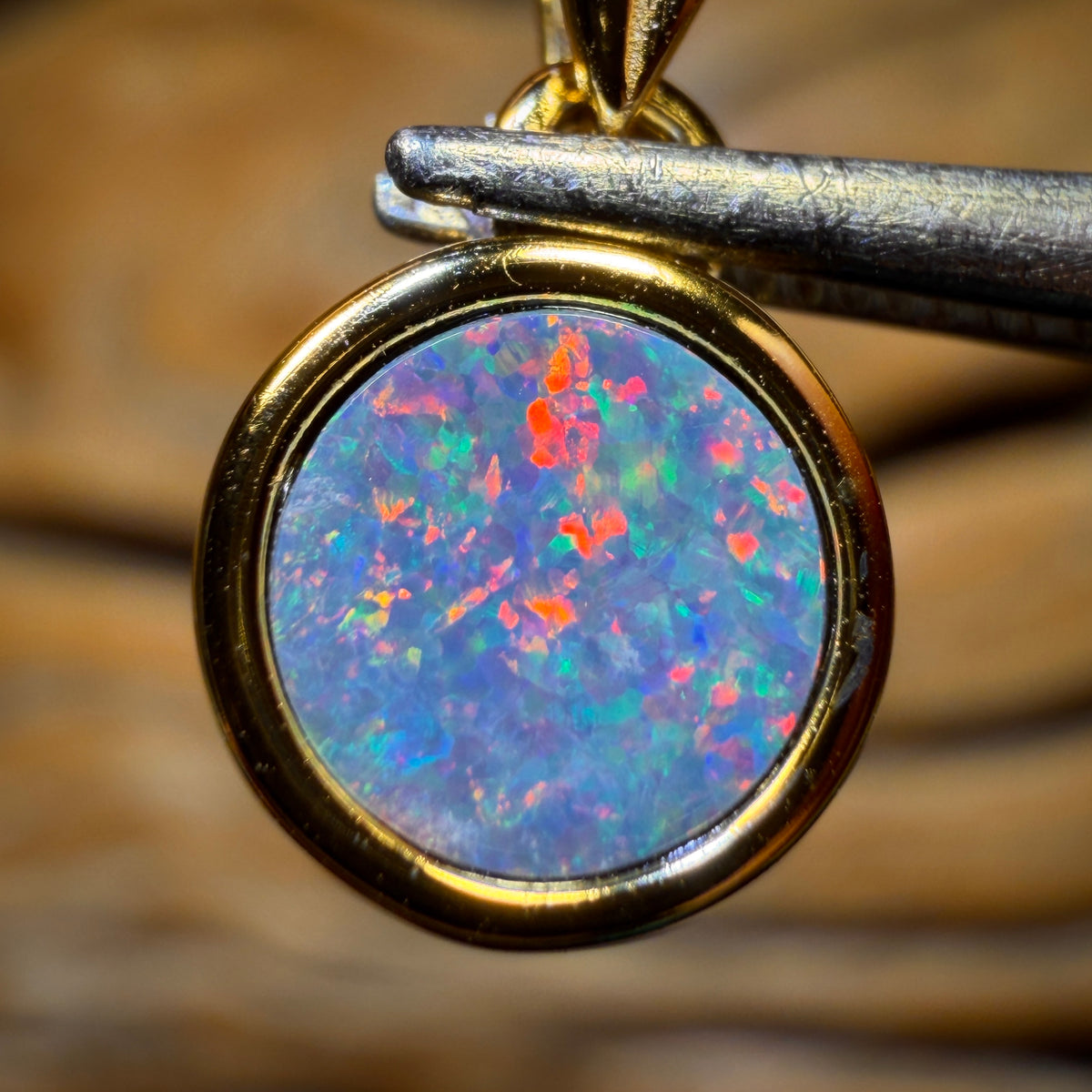 Bargain Card! Sterling Silver Gold Plated - Queensland Boulder Opal Doublet Pendant