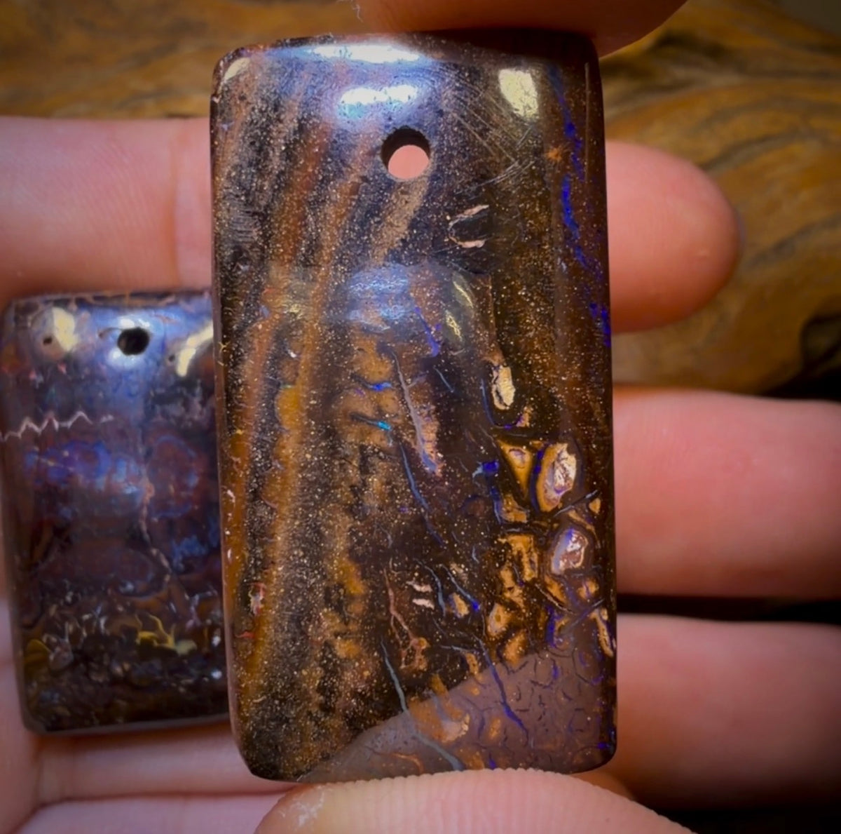 196.7cts - 3x Drilled Queensland Boulder Opals. Wholesale Parcel