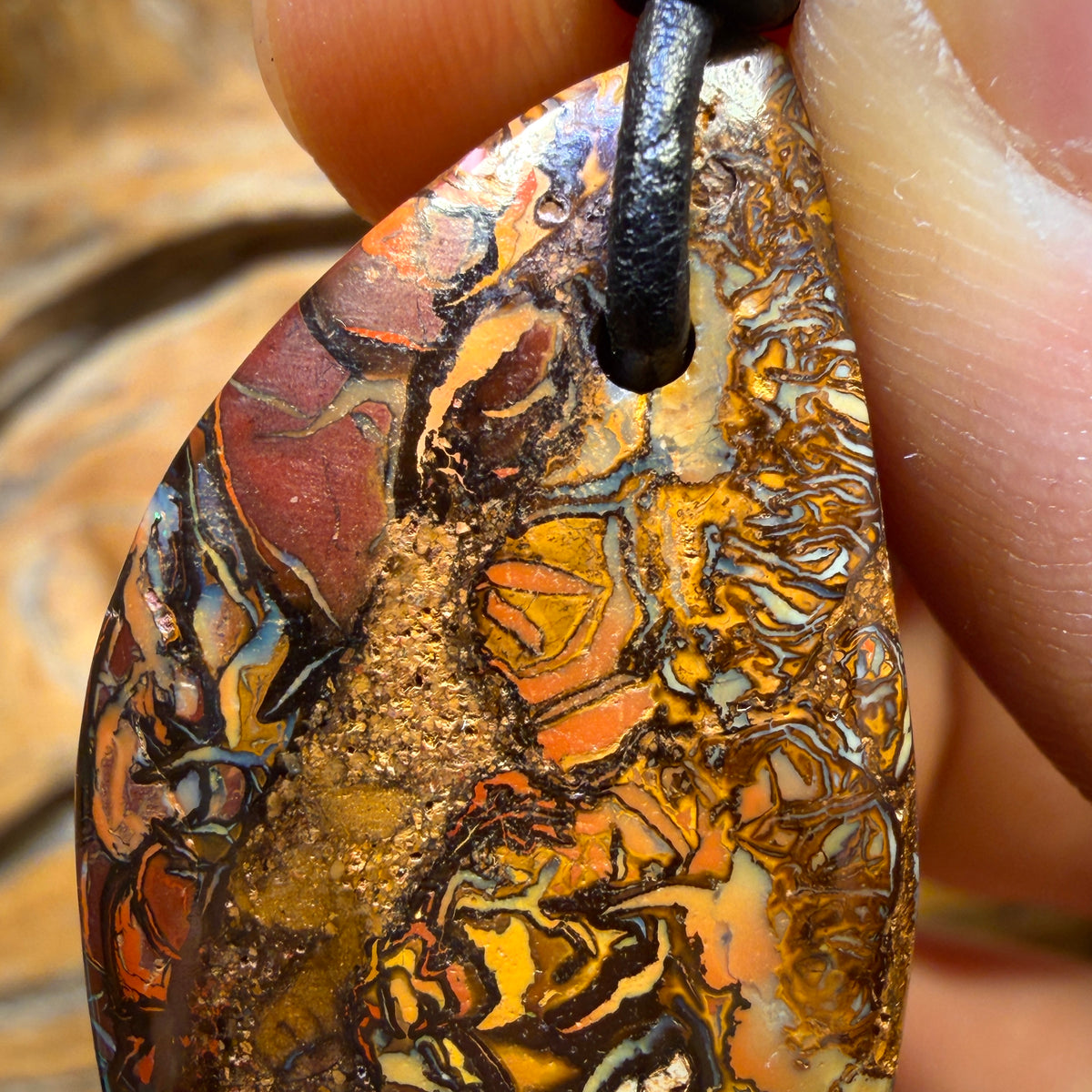 43 x 22mm - Drilled Tribal Queensland Boulder Opal Necklace