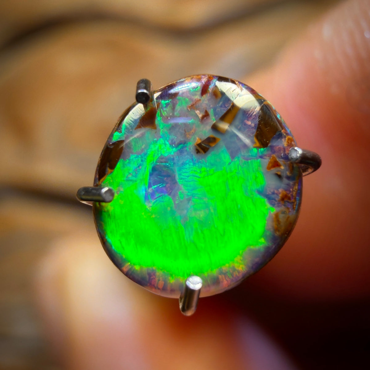 0.6cts - Isaac’s Pick Rainbow Wave Australian Boulder Opal from Yowah