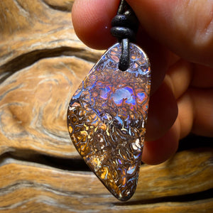 Wildcard! 35 x 17mm - Drilled Tribal Queensland Boulder Opal Necklace