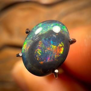 1.4cts - ‘Opal Eye’ Gem Black Opal from Lightning Ridge with Red Multi Colour