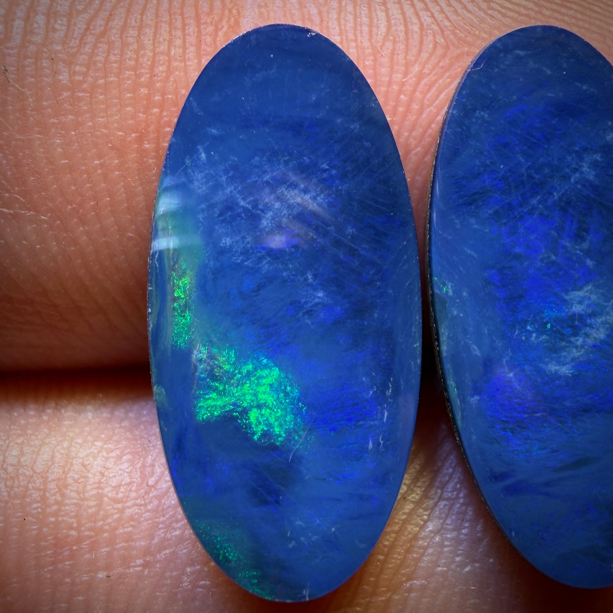 7.6cts - “Big Blues” Australian Boulder Opal Doublet Pair