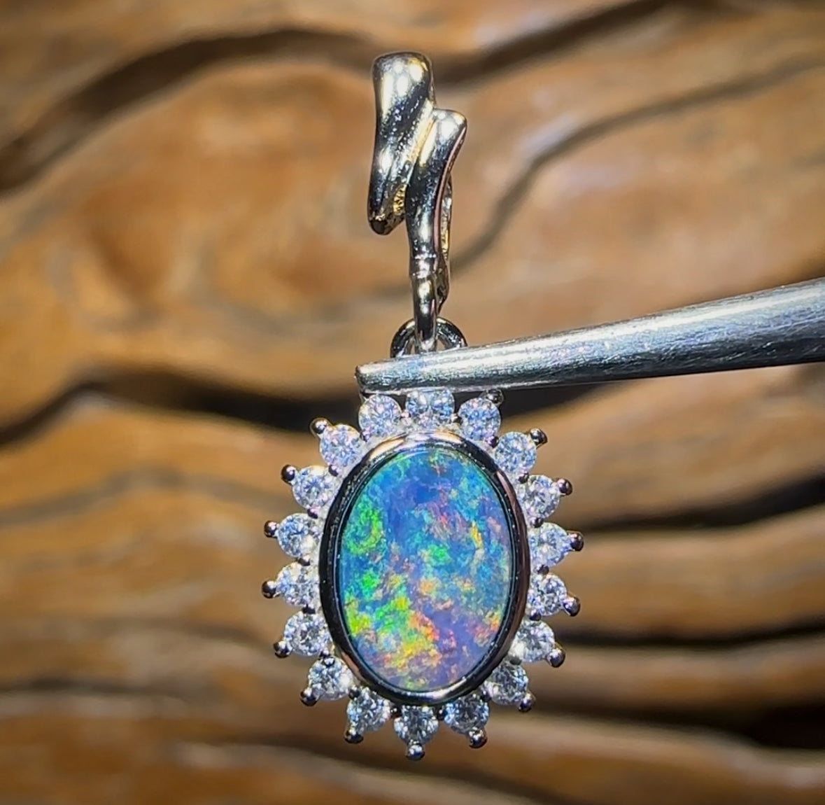 Sterling Silver - “Princess”Queensland Boulder Opal Doublet Pendant