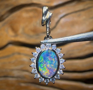 Sterling Silver - “Princess”Queensland Boulder Opal Doublet Pendant