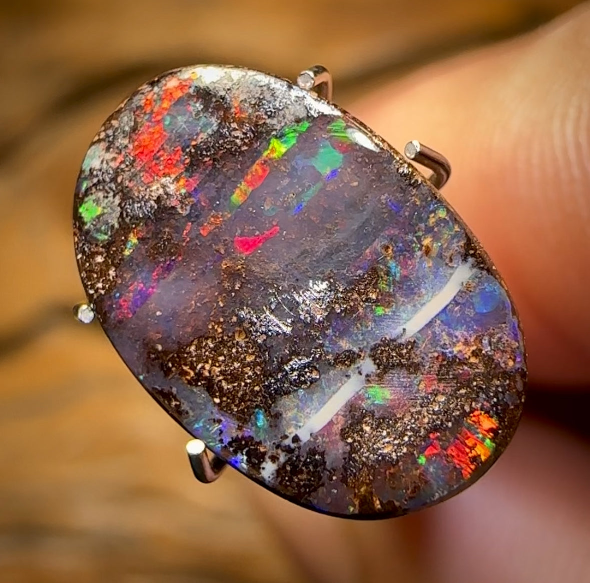 Auction Fall-Through = Your Gain! 🔥 Now More Than 50% Off RRP 🚨 4.25cts - Queensland Boulder Seam Opal with Red Fire