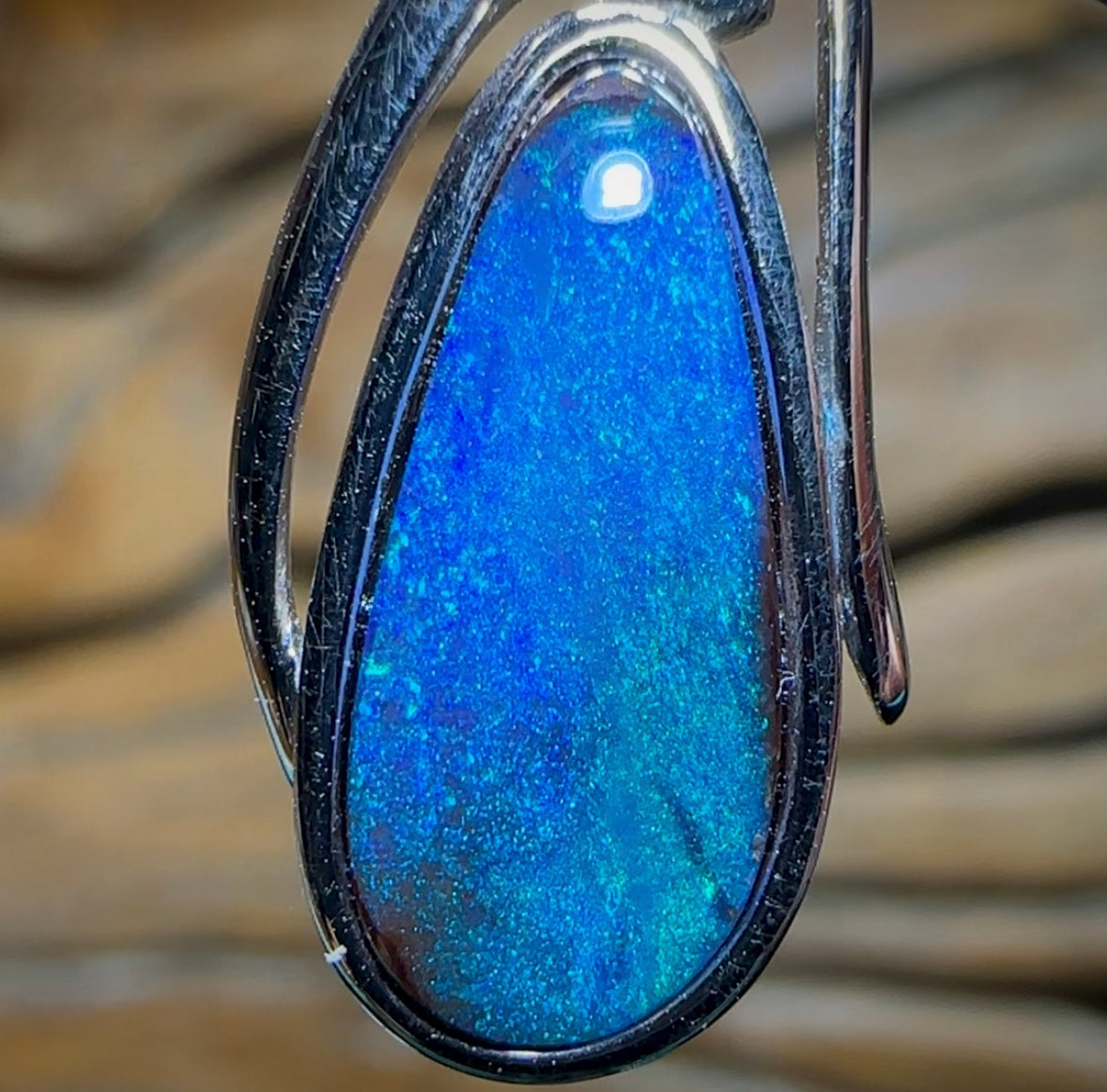 Sterling Silver - SOLID Australian Boulder Opal Pendant - Opal Whisperers