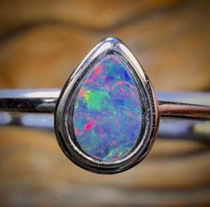Sterling Silver - Queensland Boulder Opal Doublet Ring