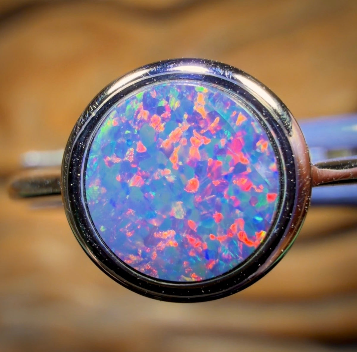 Bague doublet en argent sterling et opale de Queensland Boulder