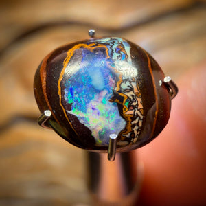 2.4cts - Small but Sweet Yowah Nut Crystal Centre Opal. Australian Boulder Opal