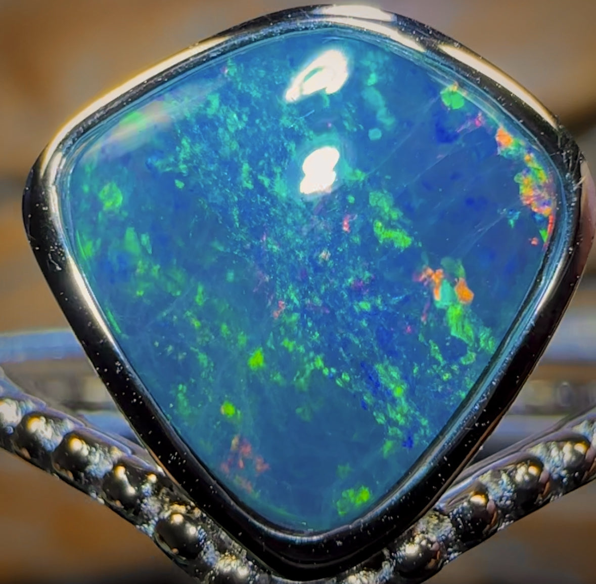 Sterling Silver - Queensland Boulder Opal Doublet Ring