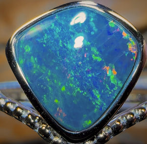 Sterling Silver - Queensland Boulder Opal Doublet Ring