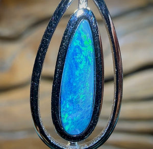 Sterling Silver - Queensland Boulder Opal Doublet Pendant. Bargain Line