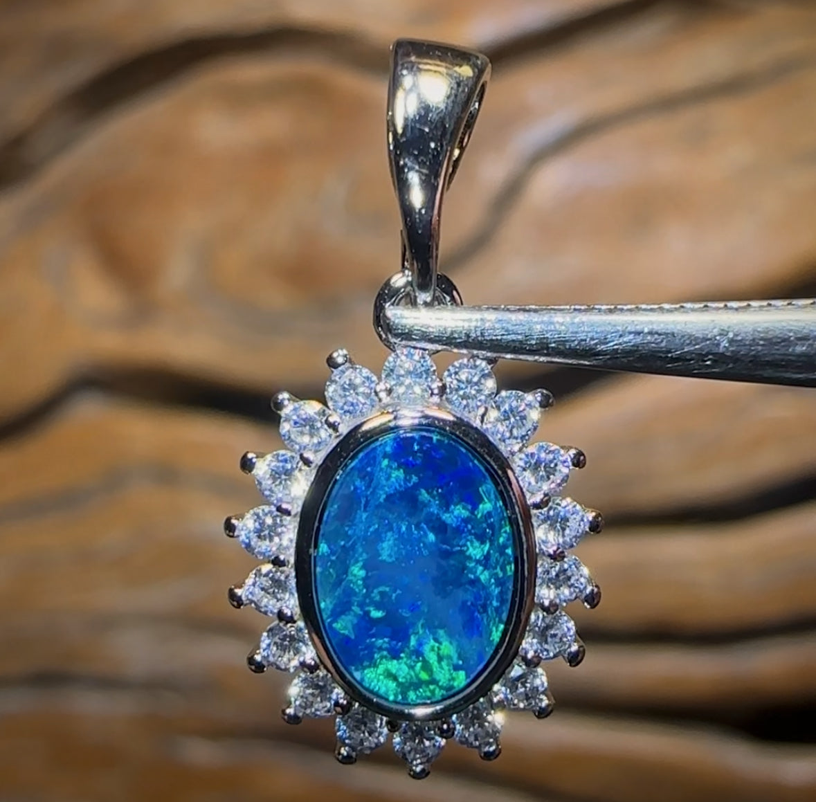 Princess Sterling Silver - Queensland Boulder Opal Doublet Pendant