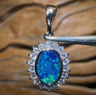 Prinzessin Sterling Silber - Queensland Boulder Opal Doublet Anhänger