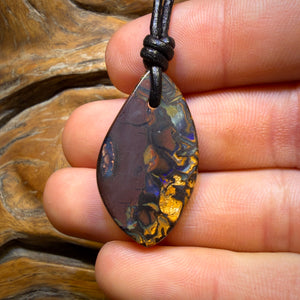 For VIK 🤩 34 x 19mm - Drilled Tribal Queensland Boulder Opal Necklace