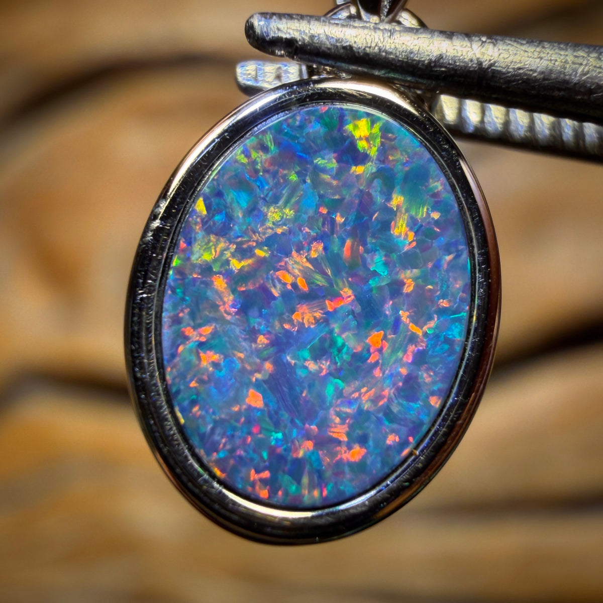 Wild Card! Sterling Silver - Queensland Boulder Opal Doublet Pendant
