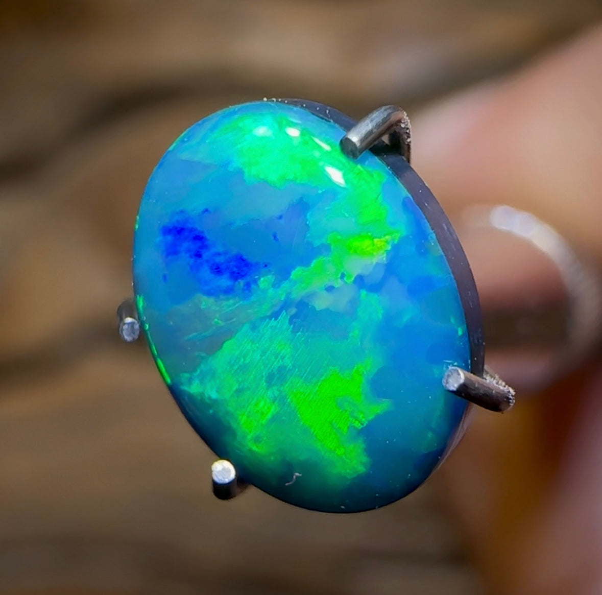 1.2cts - Lightning Ridge Black Opal Doublet - Opal Whisperers