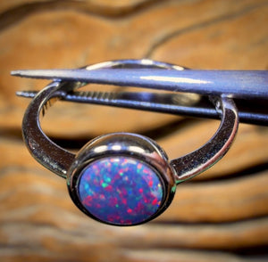 Bague doublet en argent sterling et opale de Queensland Boulder