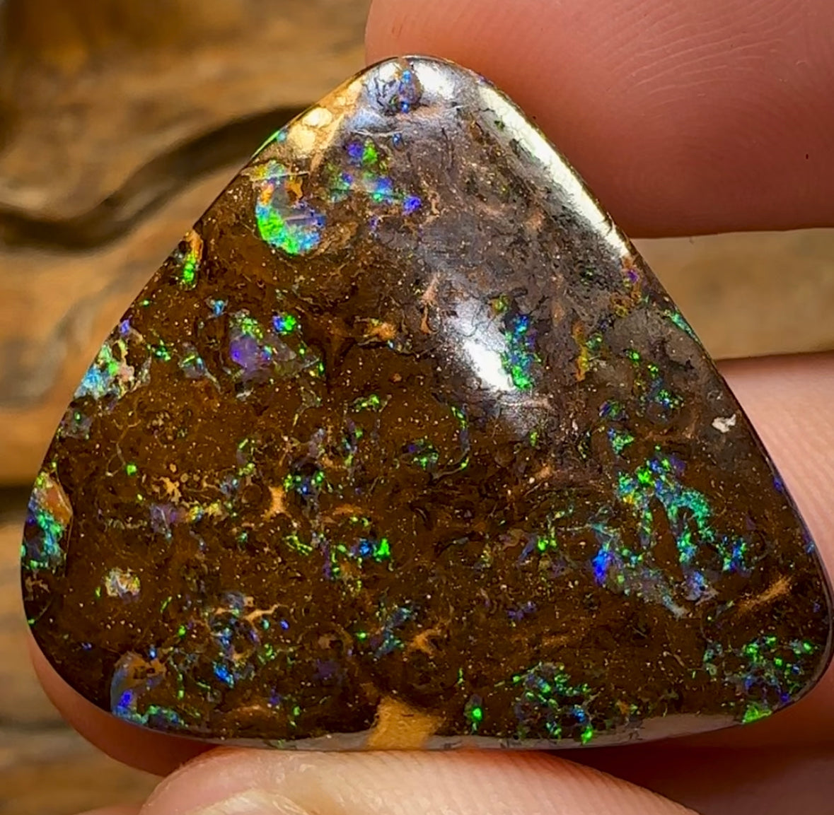 59.4cts - Solid Natural Bubble Band Boulder Opal - Opal Whisperers